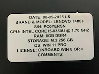 Lenovo thinkpad t480s laptop (4x) - afbeelding 9 van  10