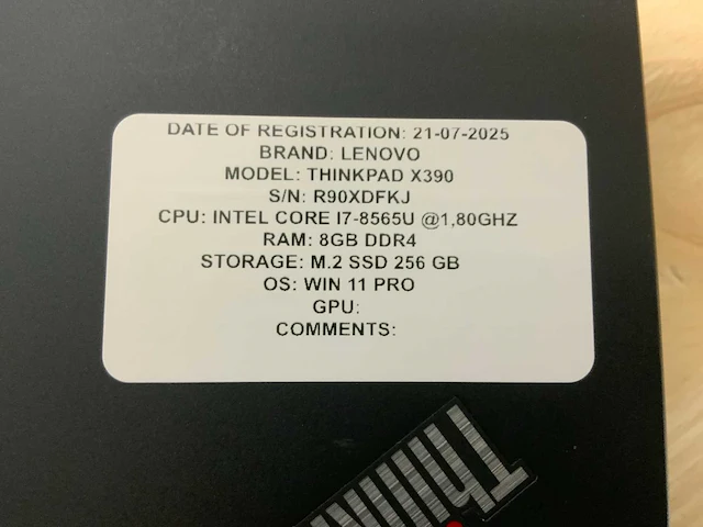 Lenovo thinkpad x390 yoga(i7) laptop (3x) - afbeelding 11 van  11