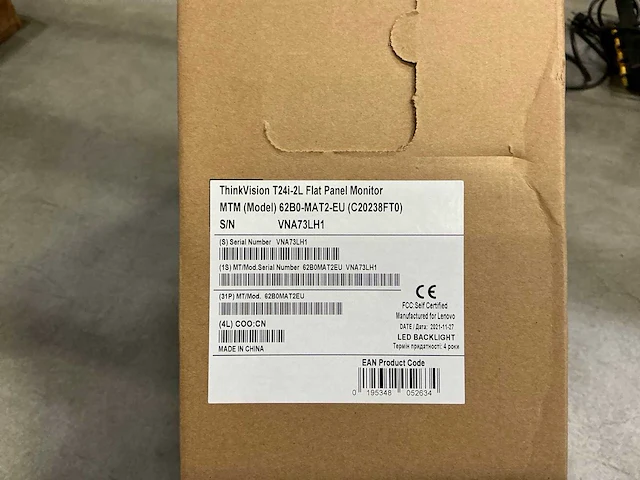 Lenovo thinkvision t24i-2l flat panel monitor - afbeelding 4 van  4