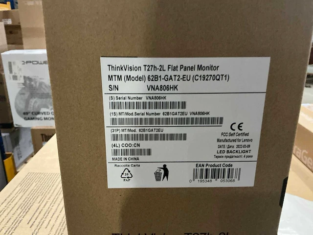 Lenovo thinkvision t27h-2l flat panel monitor - afbeelding 3 van  3