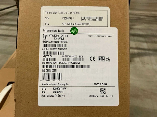 Lenovo thinkvision t32p-30 lcd monitor - afbeelding 3 van  3