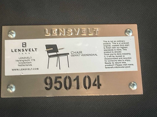 Lensvelt “gerrit veenendaal” eetkamerstoel (4x) - afbeelding 9 van  9