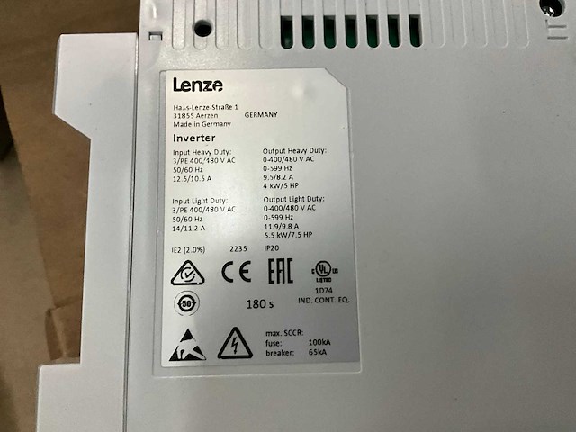 Lenze i51be240f10v10000s 4 kw frequentieregelaar - afbeelding 5 van  5