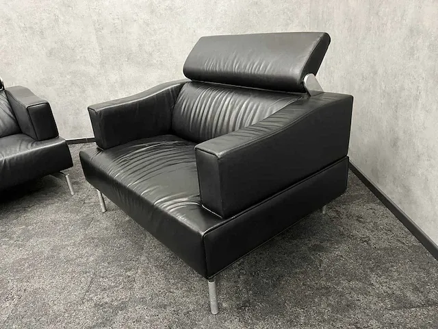 Leolux odilon - design loungeset met opklapbare hoofdsteunen - leder - afbeelding 13 van  24