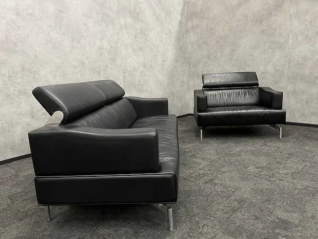 Leolux odilon - design loungeset met opklapbare hoofdsteunen - leder - afbeelding 15 van  24