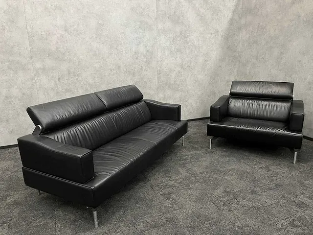 Leolux odilon - design loungeset met opklapbare hoofdsteunen - leder - afbeelding 17 van  24