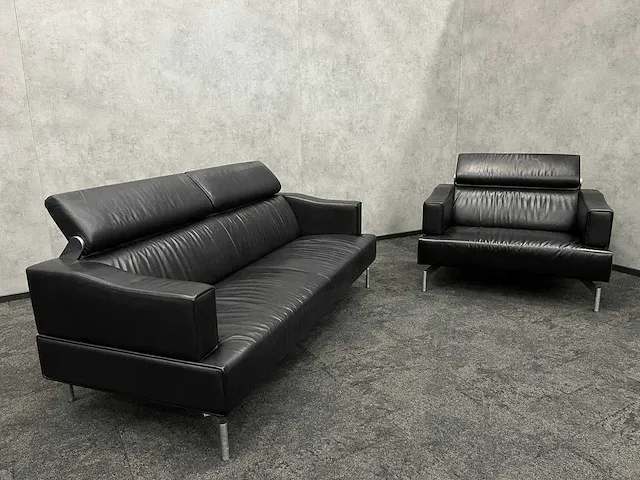 Leolux odilon - design loungeset met opklapbare hoofdsteunen - leder - afbeelding 12 van  24