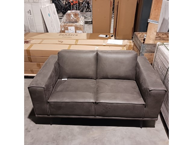 Leren 2-zitsbank, wildeboer, antraciet, 2024 - afbeelding 2 van  5