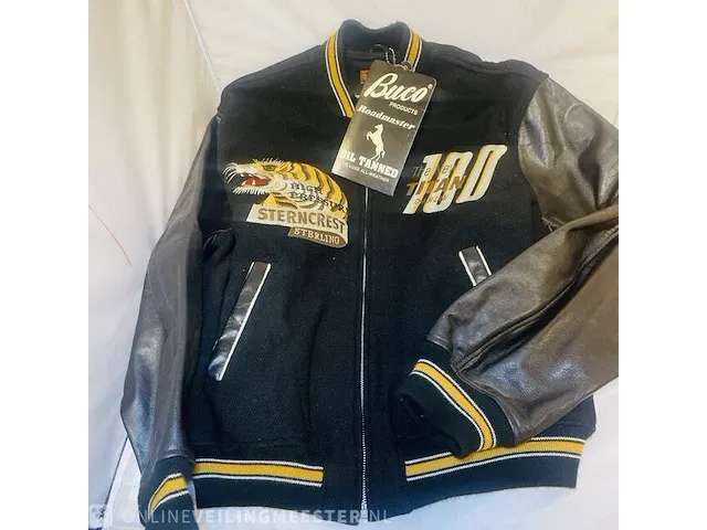 Leren jas - real mccoy x buco detroit tiger varsity jacket, bouwjaar ca. 1980 - afbeelding 1 van  6