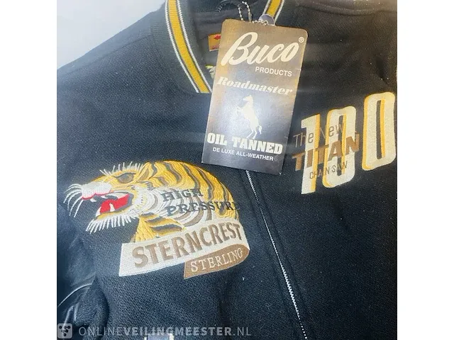 Leren jas - real mccoy x buco detroit tiger varsity jacket, bouwjaar ca. 1980 - afbeelding 2 van  6