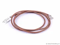 Leren ketting met zilveren sluiting