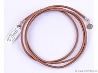 Leren ketting met zilveren sluiting - afbeelding 2 van  4