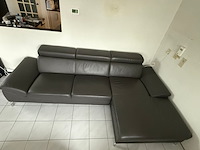 Leren zit/ligbank, montel, donkergrijs / antraciet - afbeelding 1 van  4