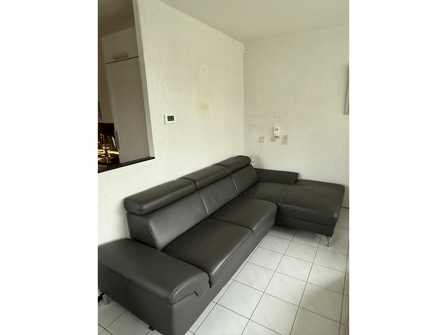 Leren zit/ligbank, montel, donkergrijs / antraciet - afbeelding 3 van  4