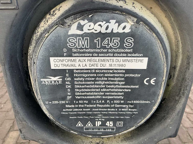 Lescha sm145s betonmolens - afbeelding 5 van  5