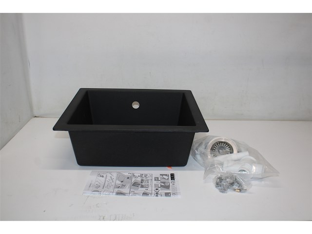 Levica spoelbak mika 50x44 cm zwart - afbeelding 3 van  4