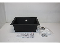 Levica spoelbak mika 50x44 cm zwart - afbeelding 3 van  4