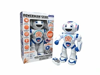 Lexibook interactive robot powerman star spreekt en loopt, programmeerbaar stem voor kinderen 4+, wit/blauw - afbeelding 1 van  4