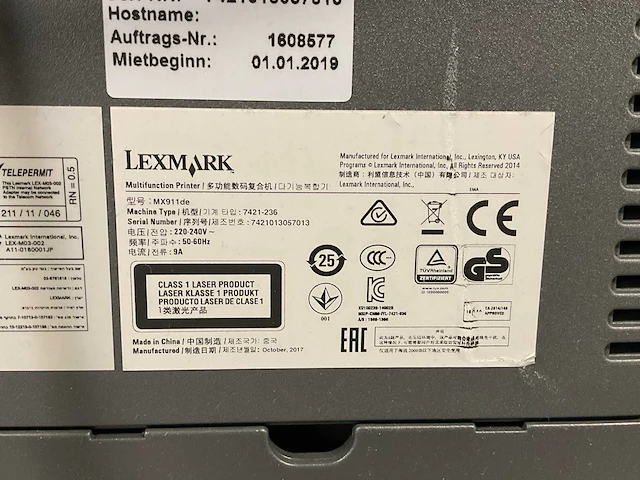 Lexmark mx911de a3 laserprinter - afbeelding 8 van  9