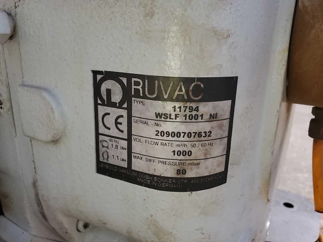 Leybold ruvac - 2003 - wslf 1001 ni - vacuümpomp - afbeelding 7 van  16