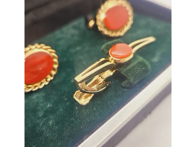 L'four goldplated manchet knopen + tie pin - afbeelding 5 van  7