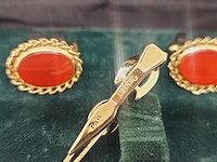 L'four goldplated manchet knopen + tie pin - afbeelding 6 van  7