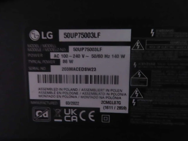 Lg - 50up75003lf - smart led 4k ultra hd tv 50" - afbeelding 2 van  2