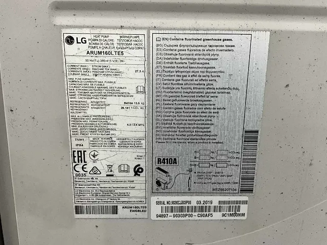 Lg - arum160lte5 - airconditioning outdoor unit - afbeelding 9 van  17