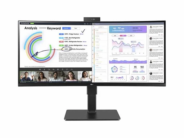 Lg 34bq77qc-b - qhd curved ultrawide monitor - usb-c 90w - rj45 - 34 inch - zwart - afbeelding 1 van  2