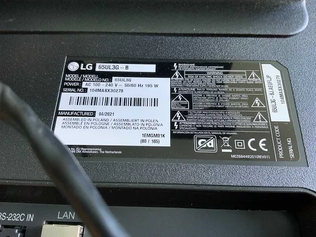 Lg 65ul3g-b televisie - afbeelding 7 van  7