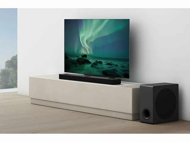 Lg ds80qy 3.1.3 soundbar 480w met draadloze subwoofer & meridian-technologie donker staal zilver - afbeelding 3 van  5