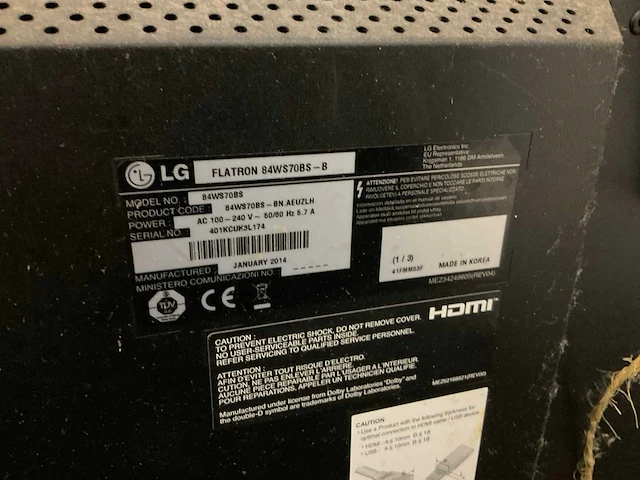 Lg flatron 84ws70bs-b televisie - afbeelding 2 van  3