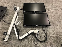 Lg flatron ips234 monitor op monitorarm (2x) - afbeelding 1 van  6