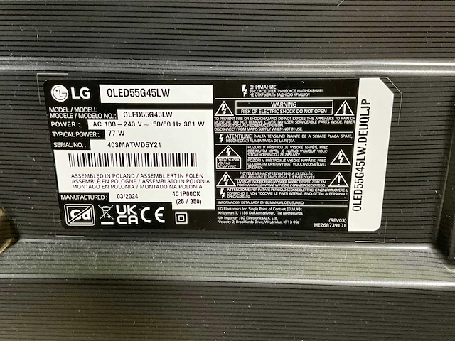 Lg oled55g45lw televisie - afbeelding 4 van  4