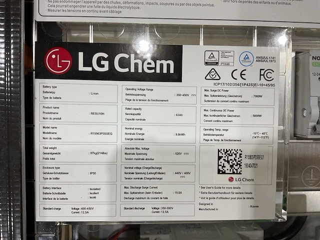 Lg r15563p3sseg batterijopslag lg chemisch - afbeelding 5 van  8