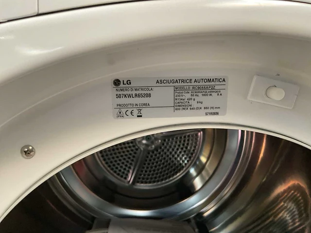Lg rc9055ap2z wasdroger (2x) - afbeelding 6 van  6