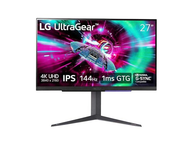 Lg ultragear 27gr93u-b - 4k ips gaming monitor - 144hz - hdmi 2.1 - 27 inch - afbeelding 1 van  2
