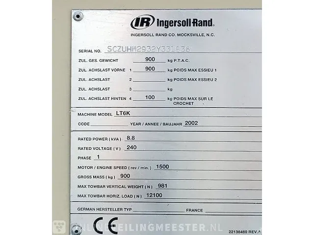 Lichtmast ingersoll rand, lt6k, bouwjaar 2002 - afbeelding 2 van  21