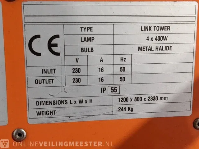 Lichtmast towerlight, linktower, bouwjaar 2014 - afbeelding 6 van  18