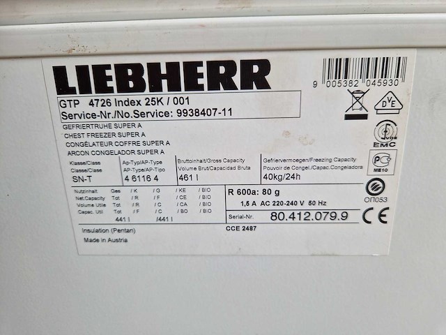 Liebherr - vrieskist - 461 liter - afbeelding 2 van  5