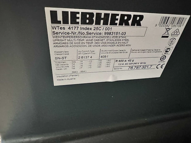 Liebherr - wtes 4177 - wijnklimaatkast - afbeelding 3 van  5