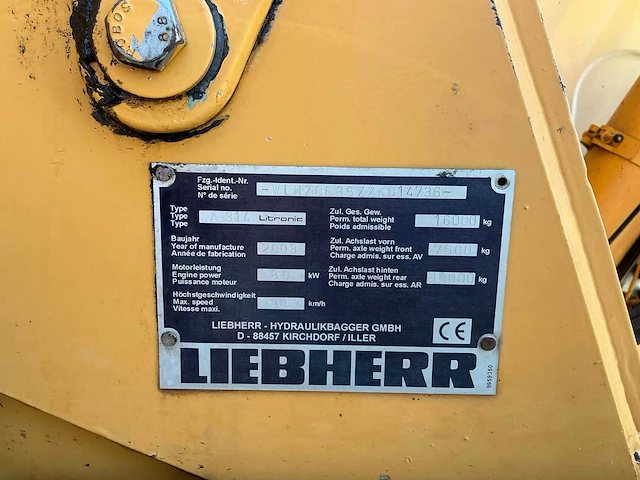 Liebherr a314 litronic banden graafmachine / mobiele kraan - afbeelding 38 van  58