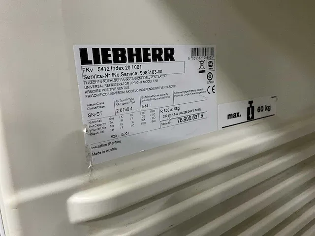 Liebherr fkv 5412 index 20 glasdeurkoelkast op verrijdbaar onderstel - afbeelding 7 van  7