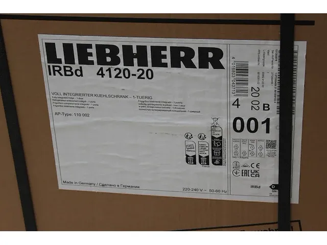 Liebherr irbd 4120-20 inbouw koelkast. 189 liter. breedte 56 cm. diepte 55 cm. nishoogte 122 cm. - afbeelding 4 van  4