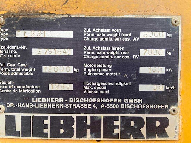 Liebherr l531 wiellader / shovel - afbeelding 19 van  26