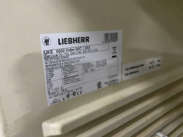 Liebherr uks 5002 index 20c glasdeur koelkast op trolley - afbeelding 6 van  9