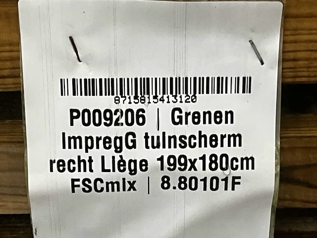 Liège p009206 tuinscherm 1990x1800mm (21x) - afbeelding 2 van  10