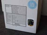 Lifa living poef met goud metaal - ø 38x38cm - afbeelding 2 van  3