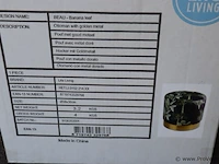 Lifa living poef met goud metaal - ø 38x38cm - afbeelding 3 van  3