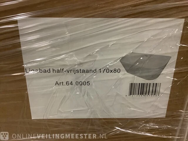 Ligbad halfvrijstaand karo, 64.0005, wit - afbeelding 3 van  4